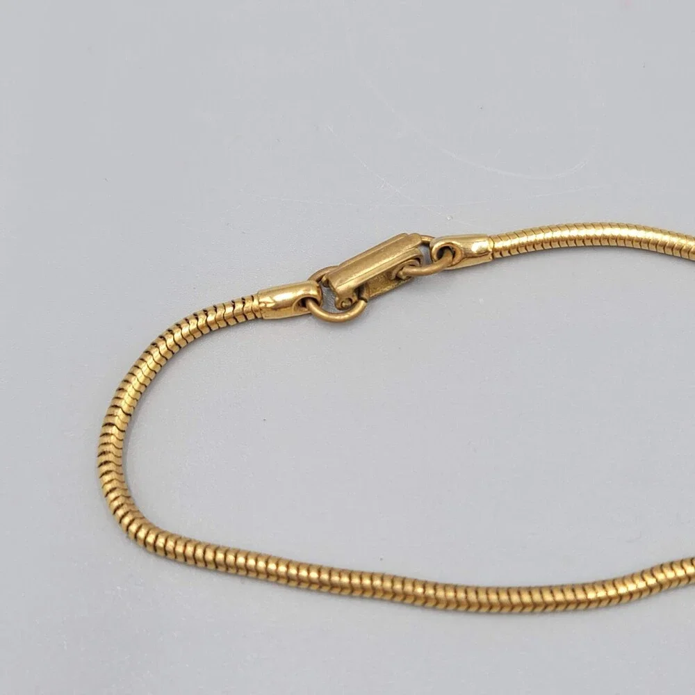 Vintage Long Station Wood Bead Necklace Snake Chain 34" Estate Costume Jewelry - Picture 7 of 8